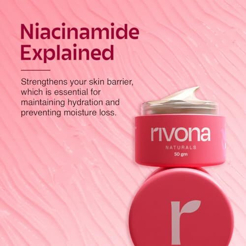 Rivona Naturals Bright Pink Face Cream | Long-Lasting Hydration | Light Make Up Look | Vegan | Niacinamide & Mulberry Extracts| Tinted Moisturiser | 50 Gm (Warm Beige, 50 G (Pack Of 1))