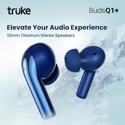 Truke Just Launched Buds Q1 Plus True Wireless In Ear Earbuds, Quad-Mic Adv. Enc, 80H Playtime, 45Ms Ultra-Low Latency, 12Mm Titanium Drivers, Fast Charge, 1-Step Pairing, Bt 5.3, Ipx5 (Blue)