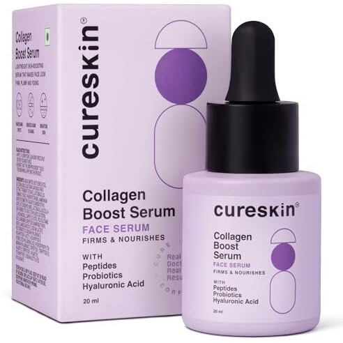 Cureskin Collagen Boost Hyaluronic Acid Serum | Plumps & Repairs With Hyaluronic Acid, Ceramide 3 & Copper Peptide