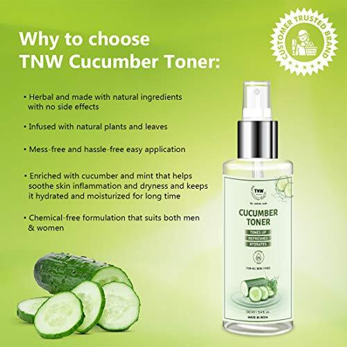 Tnw-The Natural Wash Cucumber Toner Spray For Face Reduces Inflammation,Keep Your Skin At The Right Ph,Prevent Acne Breakouts,Wrinkles,Oil Control,Makeup Removal For Women & Men 100 Ml,Pack Of 1