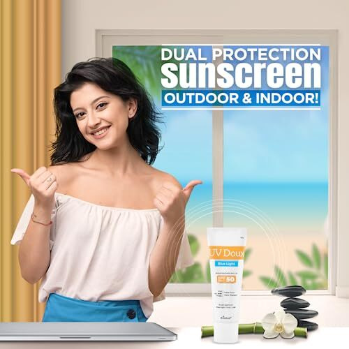 Uv Doux Blue Light Tinted Sunscreen Gel Spf 50 Pa+++ Broad Spectrum | Blue Light & Uva/Uvb Protection | Matte Finish With Sweat & Water Resistant For Men & Women | Dermatologist Approved, 50Gm