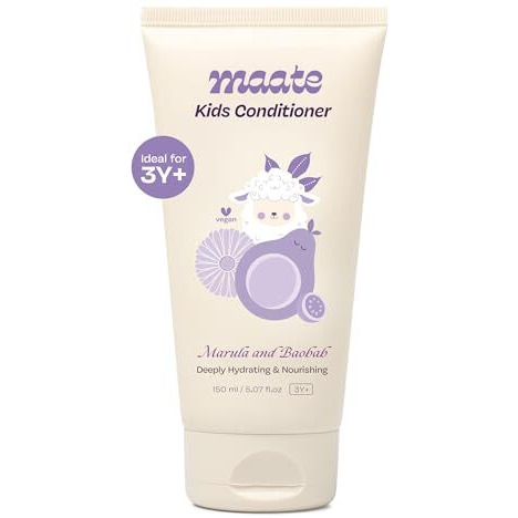 Maate Marula & Baobab Kids Conditioner 150 Ml | For Curly & Frizzy Hair | Naturally Nourishes And Hydrates Hair | Enriched With Coconut & Olive Oil | Vegan | Tangle-Free | For Kid 3 Years And Older