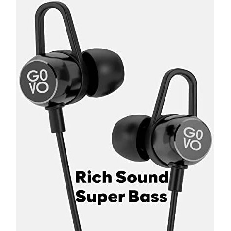Govo Gokixx 421 Bluetooth Wireless Neckband In Ear Earphone With Mic, 10H Long Battery, 10Mm Drivers, Magnetic Earbuds, Integrated Controls & Lightweight Design (Platinum Black)