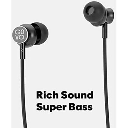 Govo Gokixx 630 Bluetooth Wireless Neckband In Ear Earphones, 10H Playback, Enhanced Bass, Metal Control Board,Ipx5, Magnetic Earbuds, Lightweight Design (Platinum Black)