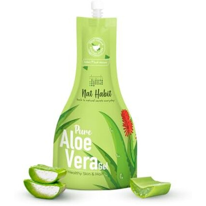 Nat Habit Aloevera Gel For Face | Multipurpose Aloe Vera Gel For Skin And Hair | Hydrating Alovera Gel With Vitamin E For Soothing Skin, 80Gm