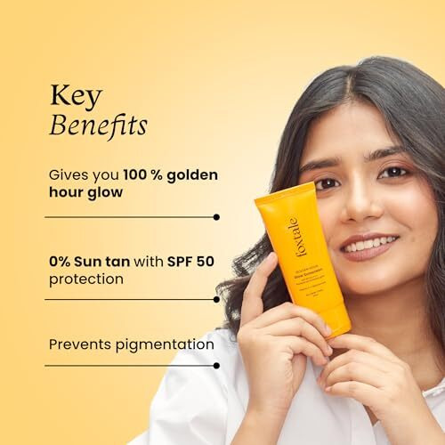 Foxtale Spf 50 Vitamin C Glow Sunscreen With Pa++++ & Niacinamide | Lightweight | Fast Absorbing | Uva And Uvb Filters | Prevents Tanning | No White Cast | Non-Greasy | For Men & Women | All Skin Types | 50 Ml