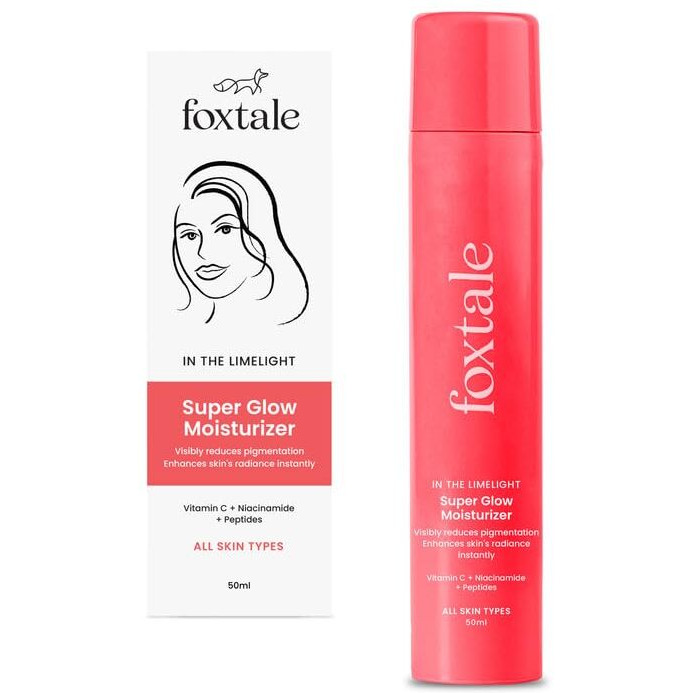 Foxtale Vitamin C Super Glow Moisturizer With Niacinamide & Peptides, Visibly Reduces Pigmentation, Enhances Skins Radiance Instantly, For All Skin Types, Women & Men - 50Ml, Cream