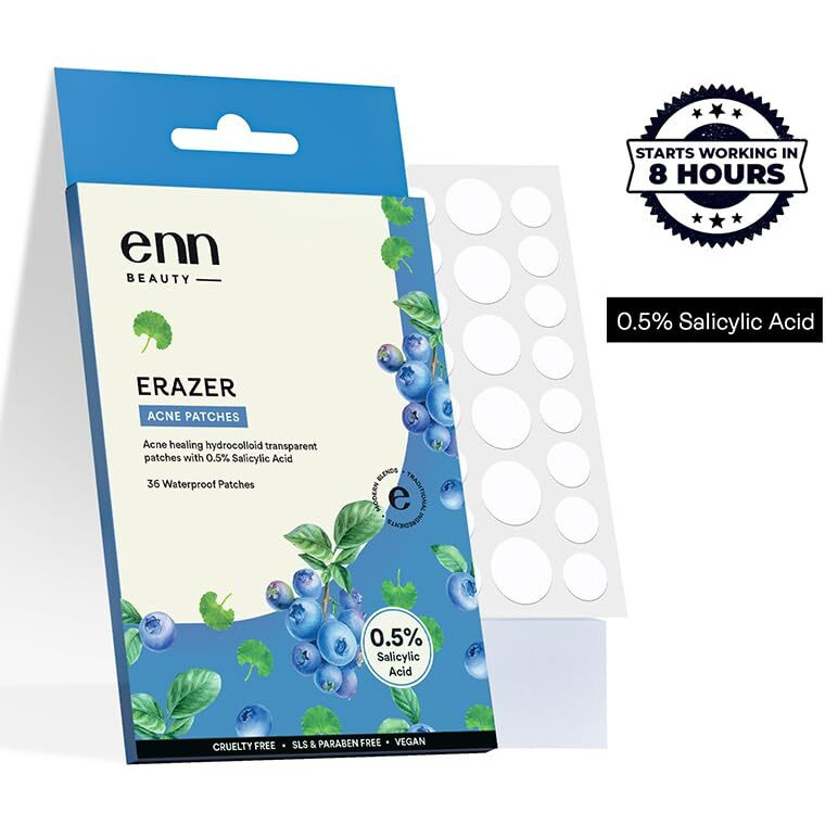 Enn Beauty Erazer Acne Pimple Patches|36 Waterproof Hydrocolloid Patches With 0.5% Salicylic Acid For Active Acne. Effectively Absorbs Pimples Overnight, Targets Excess Oil, And Promotes Clearer Skin
