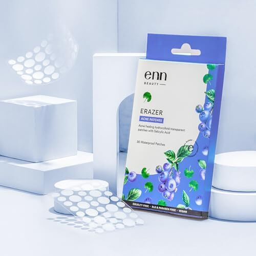 Enn Beauty Erazer Acne Pimple Patches|36 Waterproof Hydrocolloid Patches With 0.5% Salicylic Acid For Active Acne. Effectively Absorbs Pimples Overnight, Targets Excess Oil, And Promotes Clearer Skin