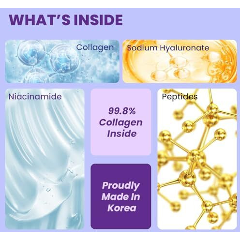 Wildglow Invisible Melting Collagen Face Mask For Glowing Skin | Hydrating & Anti-Aging Korean Skincare For Wrinkle Reduction, & Skin Tightening | For Women & Men | All Skin Types | 1 Unit 6 Patches