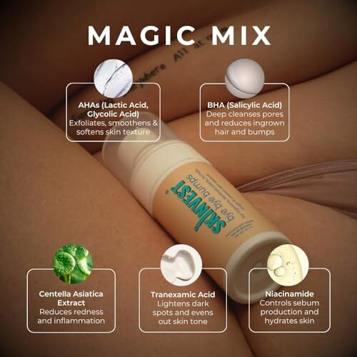 Skinvest Bye Bye Bumps Exfoliating Mist 50Ml | Treats Ingrown Hair, Strawberry Skin, Razor Bumps Post Waxing/Shaving, Acne, Itchiness, Uneven Skin Texture | All Skin Types - For Men & Women | Dermatologist Tested