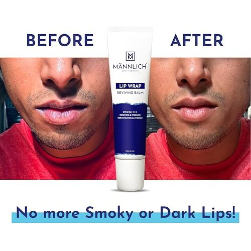 Mannlich Lip Balm For Men (10G) Lip Care With Spf 50 Pa++++ Protection - Lip Lightening For Dry & Chapped Lips - Moisturizes, Long-Lasting Hydration With 2% Kojic Acid & 1% Hyaluronic Acid, White