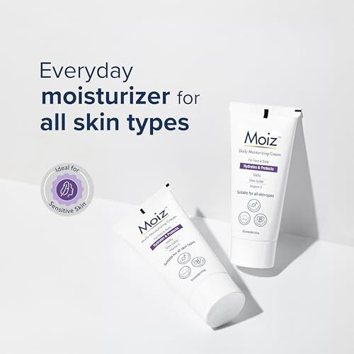 Moiz Daily Moisturizing Cream For Face & Body | Formulated With 9 Moisturizers | Suitable For Sensitive Skin | Paraben Free & Cruelty Free