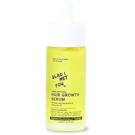 Glad I Met You Hair Growth Serum With Rosemary Oil, Castor Oil, Sunflower Oil + 50 More Active Oils | Men & Women | Dermatologically Tested | 40Ml