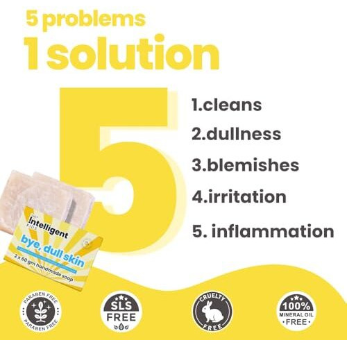 Tuco Kids Bye, Dull Skin Soap Pack Of 2X60Gm With Turmeric | Perfect For Dull & Sensitive Skin | Paraben & Sulphate Free | Ages 2-5, 5-10, 10-15 | 2X 60Gm