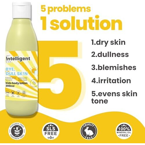 Tuco Kids Summer Dull Skin Lotion | Perfect For Dull Skin | Made With Turmeric, Kakadu Plum, Rosehip Oil | For Kids 4-10, 2-5, 10-15 Years | Sls & Paraben Free | 200Ml-Pack Of 1