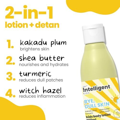 Tuco Kids Summer Dull Skin Lotion | Perfect For Dull Skin | Made With Turmeric, Kakadu Plum, Rosehip Oil | For Kids 4-10, 2-5, 10-15 Years | Sls & Paraben Free | 200Ml-Pack Of 1