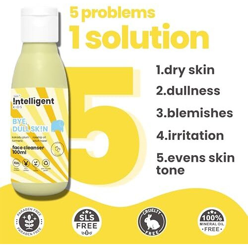 Tuco Kids Face Wash | Perfect For Dull Skin | Infused With Turmeric, Kakadu Plum, Rosehip Oil, Safflower Oil, Witch Hazel | Ages 2-5, 4-10, 10-15, 5-10 Years | Paraben & Sulphate Free |100 Ml-Pack Of 1