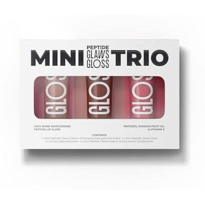 Fae Beauty Mini Peptide Lip Gloss Trio | With Passionfruit Oil & Argireline To Smoothen, Even, And Soften Lips | Non Sticky | Hydrating | Vegan | Shades - Emerging | Living | Giving