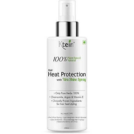 100% Plant Based Hair Heat Protection Spray With Extra Shine, Chamomile, Argan And Vitamin E 100Ml
