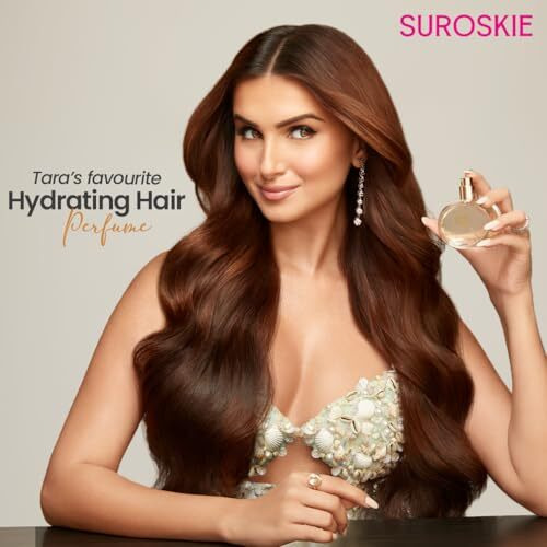 Suroskie Rose Dore Hydrating Hair Perfume 50Ml | Deep Hydration & Nourishment With Keratin, Vitamin B5 & Spf 15 | Dry, Frizzy & Silky Hair | Luxurious Fragrance | Hair Perfume For Men, Women & Girls