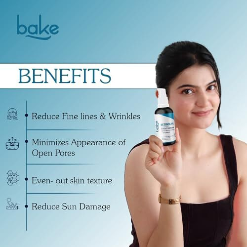 Bake 1% Retinol Face Serum With Multi Peptides For Anti Aging | Skin Cell Regeneration & Repair | Firms & Lifts The Skin, Reduces Fine Lines & Wrinkles | Advanced Strength Serum | 30Ml