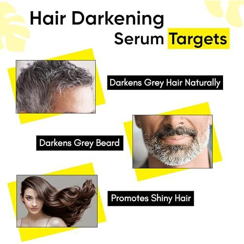 Masofta Anti Grey Hair Darkening Serum | Limits Hair & Beard Greying | Promotes Shinier Hair | With Arcolys, Melano Gray, Biotin & Bhringraj For Both Men & Women, 30Ml