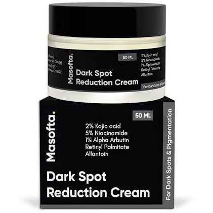 Masofta Dark Spot Reduction & Removal Cream For Melasma, Pigmentation, Acne Marks, Blemishes, Underarms, Neck, Knees & Knuckles | Dark Spot & Patch Corrector | With Kojic Acid, Alpha Arbutin & Niacinamide | For Men & Women | 50G