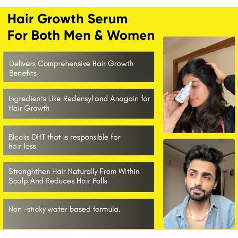 Masofta Hair Growth Serum For Promoting Hair Growth & Controlling Hair Fall | With 3% Redensyl, 5% Capixyl, 4% Anagain, 3% Procapil & 3% Baicapil, Rosemary & Biotin, For Both Men & Women, 30Ml