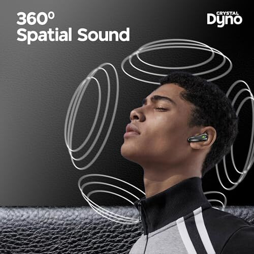 Truke New Launch Crystal Dyno Leather Finish True Wireless In Ear Earbuds W/Spatial Audio, 70H Battery Fast Charge Ear Buds, 13Mm Driver Hifi Sound Tws, 40Ms Ultra Low Latency, 4Mics Enc- Ravenblack