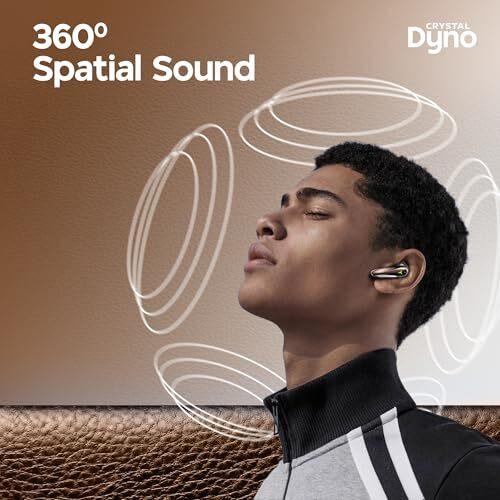 Truke New Launch Crystal Dyno Leather Finish True Wireless In Ear Earbuds W/Spatial Audio, 70H Battery Rapid Charge Ear Buds, 13Mm Driver Hifi Sound Tws, 40Ms Ultra Low Latency, 4Mics Enc - Oakbrown