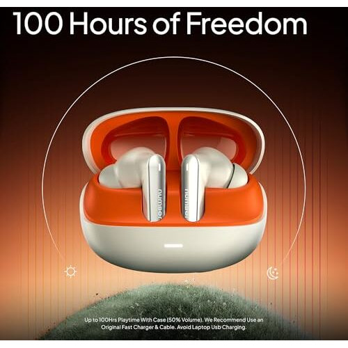Number Navo Buds N1 W/ 100Hrs Playtime, 4Mic Enc, Dual Pairing, High Bass, Fast Charge(Tangy Beige)