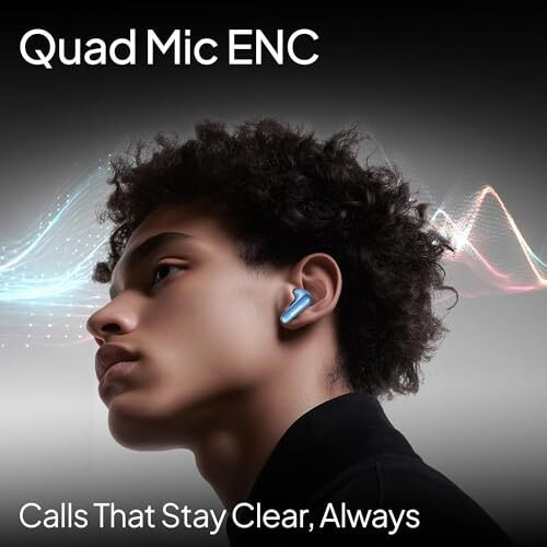 Number Navo Buds N1 W/ 100Hrs Playtime, 4Mic Enc, Dual Pairing, High Bass, Fast Charge(Zenzy Blue)