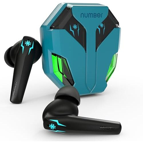 Number Super Buds Pro Gt99 Truly Wireless In Ear Earbuds With 50 Hours Playtime, 35Ms Ultra Low Latency, Dual Pairing Ear Buds, Quad Mic Enc, Bt 5.4, Ipx5, Fast Charging, Made In India (Glass Blue)