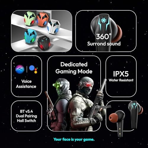 Number Super Buds Pro Gt99 Truly Wireless In Ear Earbuds With 50 Hours Playtime, 35Ms Ultra Low Latency, Dual Pairing Ear Buds, Quad Mic Enc, Bt 5.4, Ipx5, Fast Charging, Made In India (Glass Orange)