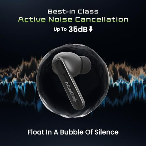 Acwo Decibel, Flagship Anc In-Ear Tws Earbuds, 60Hrs Playtime, Feel The Bass With 13Mm Titanized Drivers, 4 Noise Cancellation Mics, Quick Charging, 3 Dedicated Equaliser Modes, (Platinum Black)