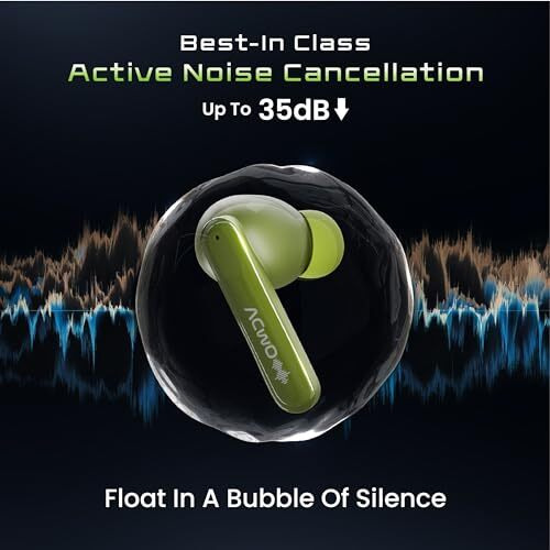 Acwo Decibel, Flagship Anc In-Ear Tws Earbuds, 60Hrs Playtime, Feel The Bass With 13Mm Titanized Drivers, 4 Noise Cancellation Mics, Quick Charging, 3 Dedicated Equaliser Modes, (Meadow Green)