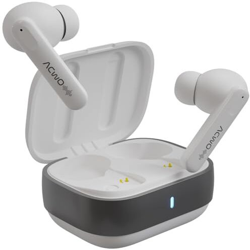 Acwo Decibel, Flagship Anc In-Ear Tws Earbuds, 60Hrs Playtime, Feel The Bass With 13Mm Titanized Drivers, 4 Noise Cancellation Mics, Quick Charging, 3 Dedicated Equaliser Modes, (Seashell White)
