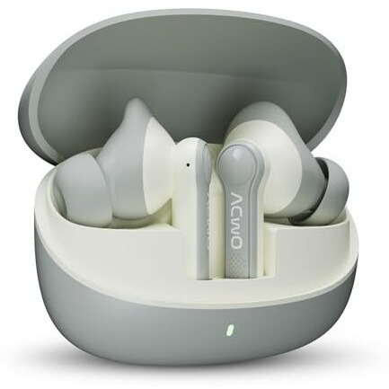 Acwo Dwots 313 Wireless Earbuds | 65Hrs Playtime | 50Ms Low Latency | 3 Preset Eq Modes | Ipx5 Water Resistant | Hyper Boost Charging  10Mins Charge  120Mins Playtime (Cool Grey)