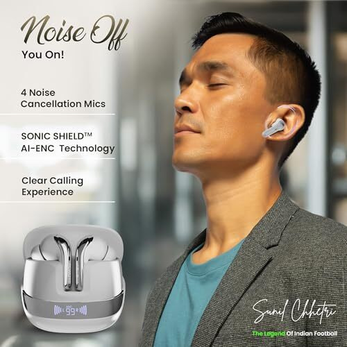 Acwo Dwots 747 Tws Earbuds | Dual Device Connectivity | Anc 32Db | 4 Ai-Enc Mics | 65H Playback | Bass & Theatre Modes | 3D Spatial Audio | Bluetooth 5.4 | (Silk White)