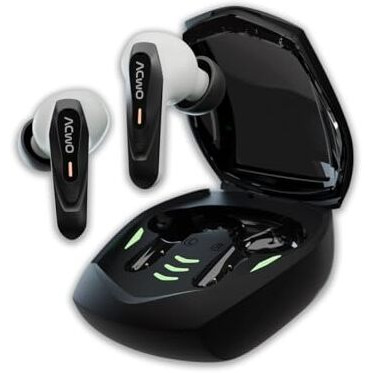 Acwo Dwots Zing Wireless Earbuds | Breathing Led Lights | Up To 32Db Anc | 55Hrs Playtime | 40Ms Low Latnency | Bluetooth V5.4 | Hyperboost Charging  10Mins Charge  120Mins Playtime (Velvet Black)