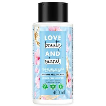 Love Beauty & Planet Jojoba Oil, Hibiscus & Pentavitin Hydrate & Nourish Sulfate Free Shampoo 400Ml