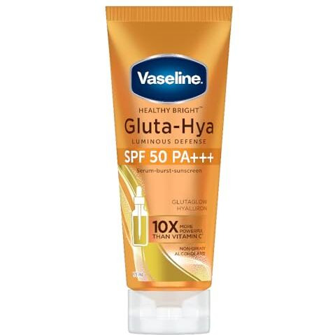 Vaseline Gluta Hya - Antioxidant Spf 50 Pa+++ Sunscreen For Face & Body | Glutathione & Hyaluronic Acid Infused Sunscreen 175 Ml