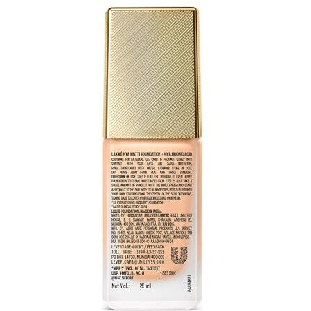 Lakm 9To5 Hya Matte Foundation + Hyaluronic Acid Cool Ivory - 25Ml