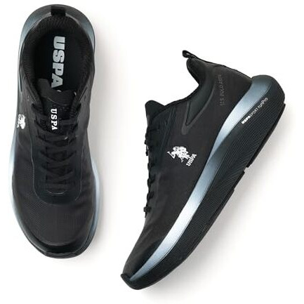 U.S. Polo Assn. Mens Frank Black Running Shoe-(Uk8)(Us9)(2Fd24561Z01)