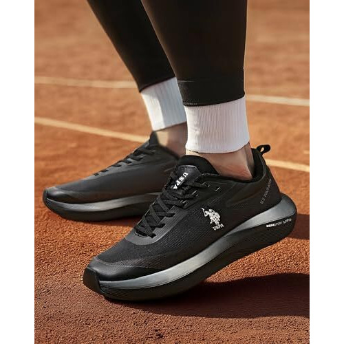 U.S. Polo Assn. Mens Frank Black Running Shoe-(Uk8)(Us9)(2Fd24561Z01)