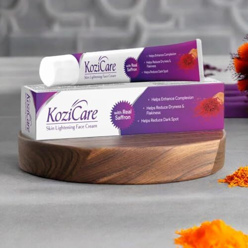 Kozicare Kojic Acid, Glutathione & Saffron Face Cream For Glowing Skin | Tan Removal | Non-Greasy & Lightweight | For Men & Women - 15 G