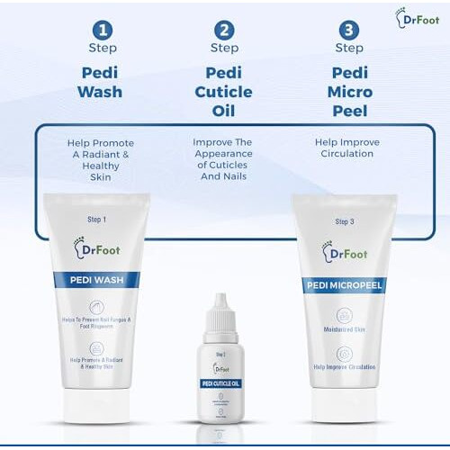 Dr Foot Manicure Pedicure Kit | For Brightens And Smoothens Skin | Pedi Wash-8 Gm | Cuticle Oil-10 Ml | Micropeel-8 Gm | Massage Cream-8 Gm | Pedi Mask-8Gm