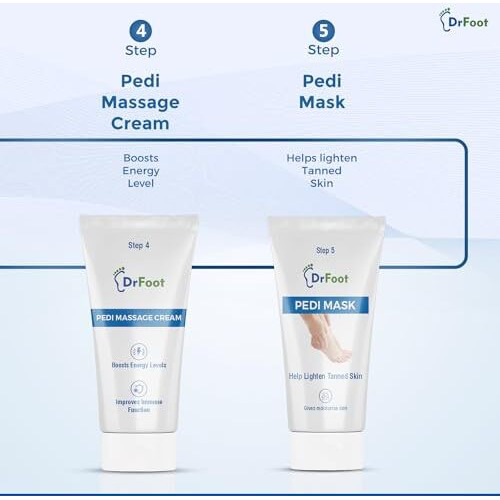Dr Foot Manicure Pedicure Kit | For Brightens And Smoothens Skin | Pedi Wash-8 Gm | Cuticle Oil-10 Ml | Micropeel-8 Gm | Massage Cream-8 Gm | Pedi Mask-8Gm
