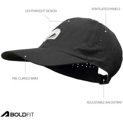 Boldfit Cap For Men Snapback Mens Cap Stylish Quick Dry Unisex Mens Caps For Women Sun Protection Headcap For Boys Sports Headwear For Man Summer Caps For Men Baseball, Cricket - Black
